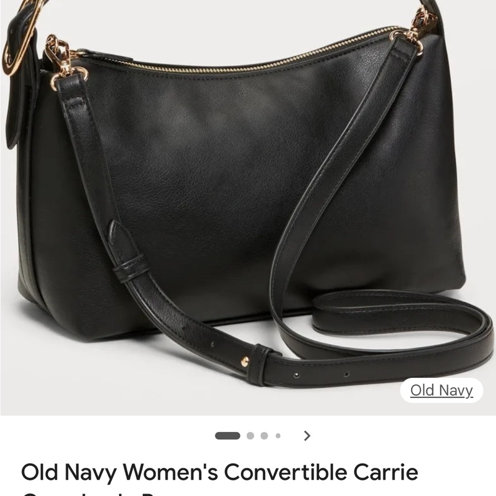 Old Navy Black Convertible Crossbody with Gold Hardware